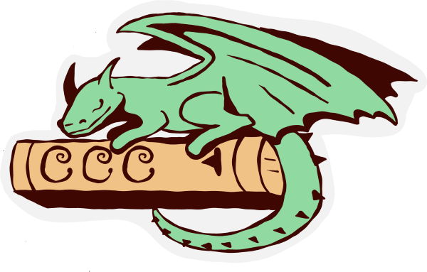 logo dragon sleeping on a book